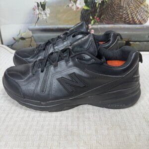 New Balance608 Mens Size 14 Black Slip Resistant Leather Sneakers